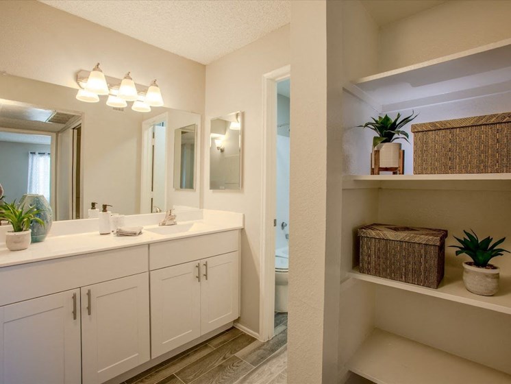The Vintage Apartments in Tucson, AZ master bathroom vanity